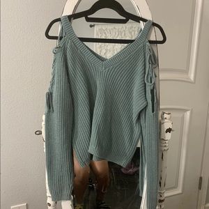 Open shoulder sweater